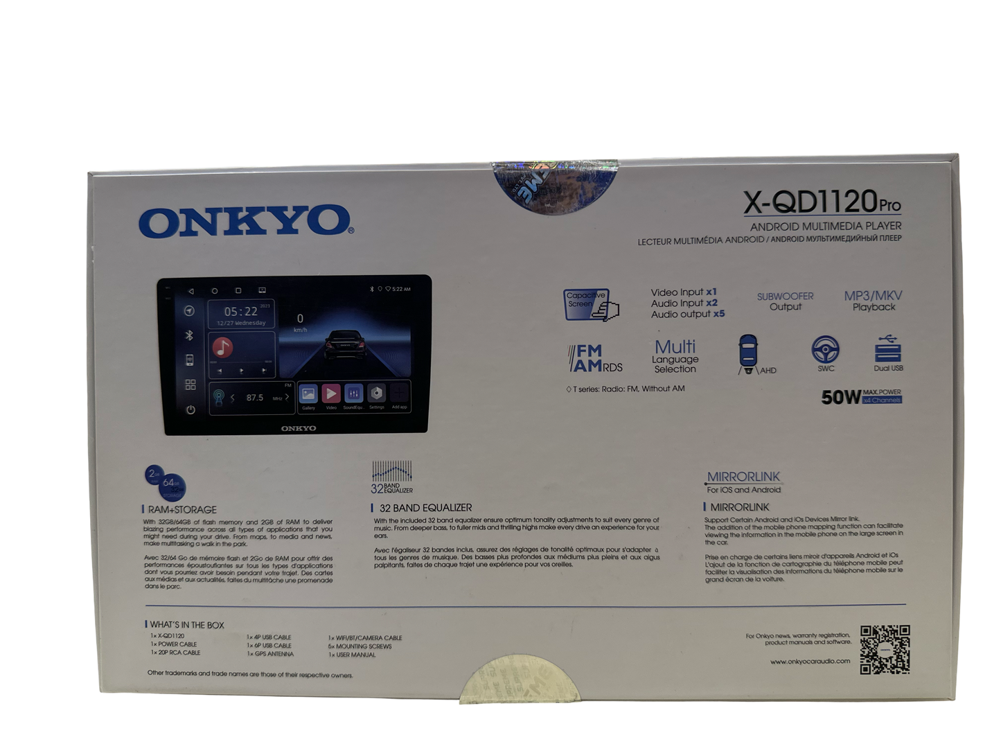 Onkyo X-QD1120 PRO android stereo with certified wireless CarPlay & A.A (2GB RAM / 32GB STORAGE) Free AHD Reverse Camera - Sahiba Car