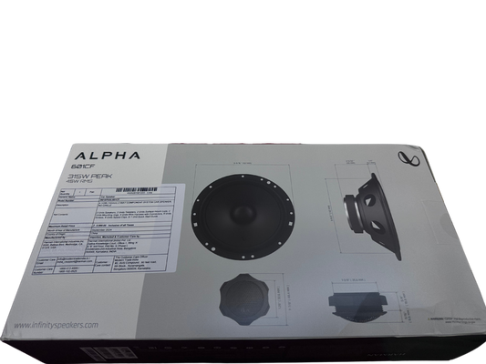 Infinity Alpha 601CF 6.5" 2-Way Car Audio Component Speakers (315W Peak 45W RMS) - Sahiba Car