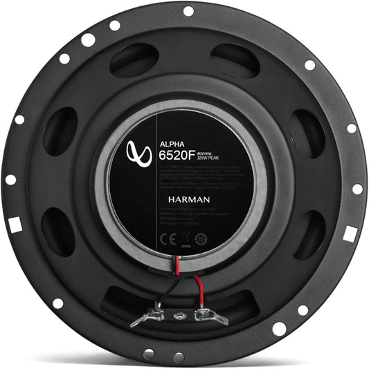Infinity Car Coaxial Speaker | Alpha 6520F | Peak Power - 320W | RMS Power - 40W | Wired 6.5 Inch 2-Way Coaxial Speaker - Sahiba Car