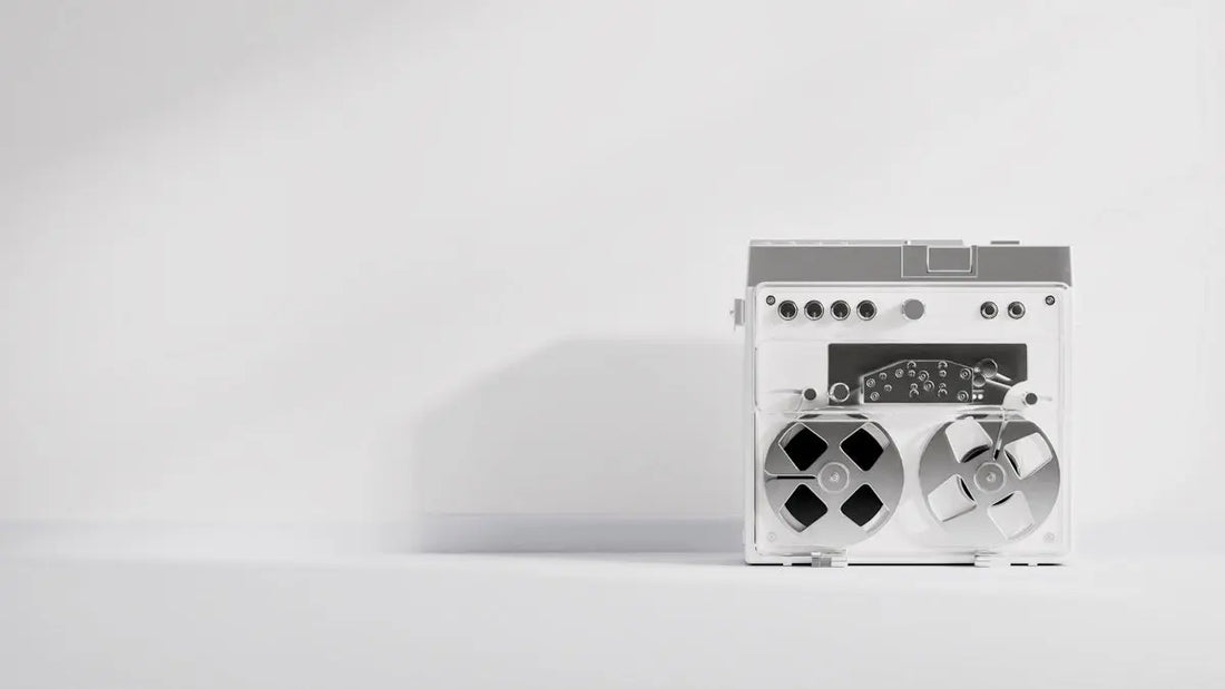 A white and black photo of a radio