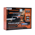 AOZOOM W7 4 Lens Auxiliary Car Lights with optical glass design, providing enhanced visibility and stylish illumination.