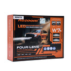 AOZOOM W7 4 Lens Auxiliary Car Lights with optical glass design, providing enhanced visibility and stylish illumination.