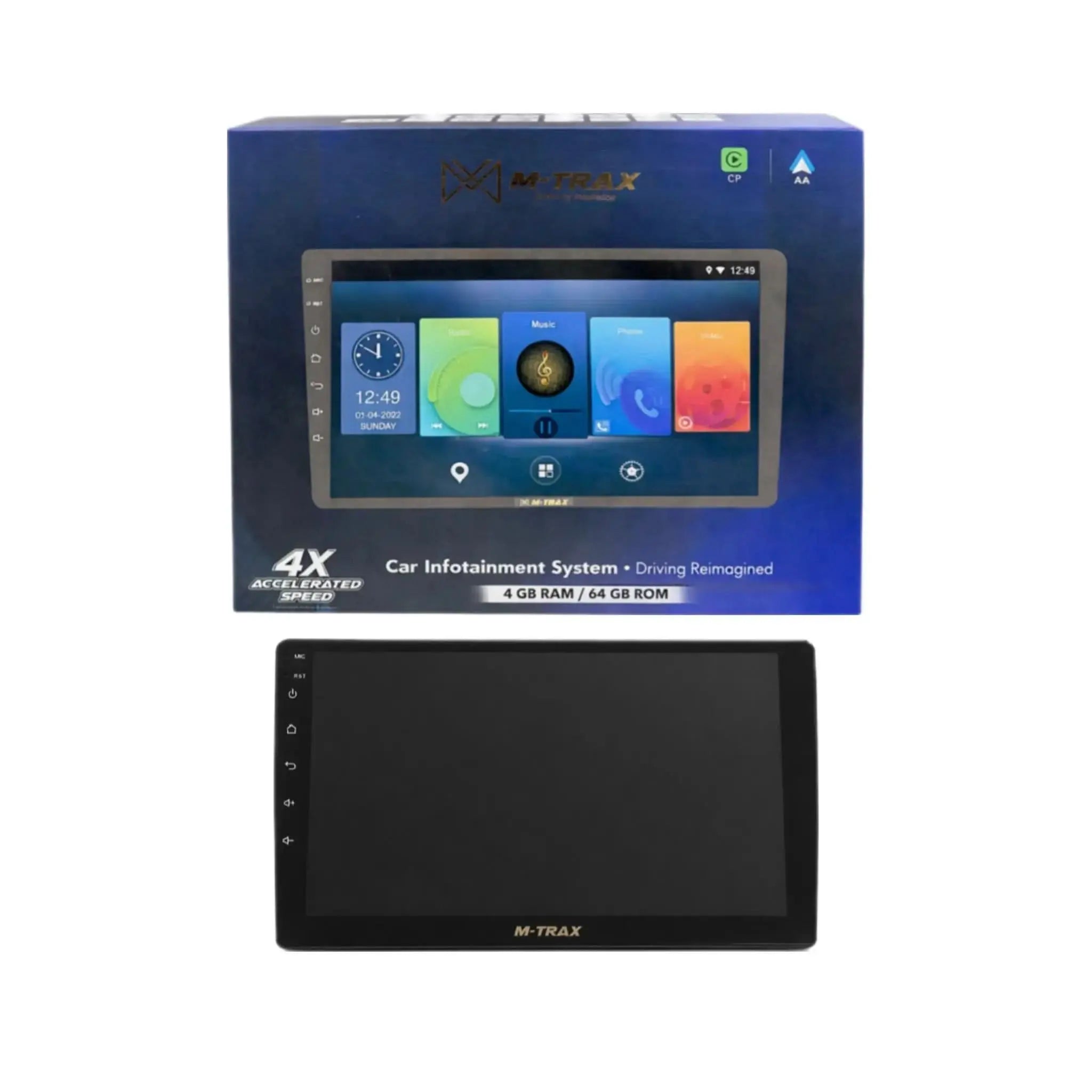 Mtrax Android Stereo 4GB Ram 64GB Storage with Wireless CarPlay and Android auto - Sahiba Car