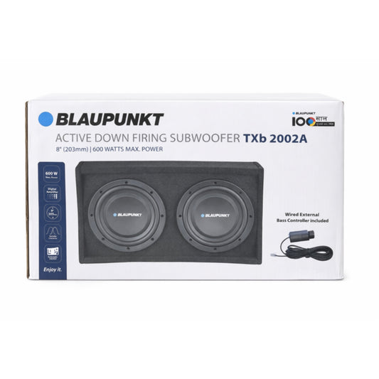 Blaupunkt Active Down Firing Subwoofer TXb 2002A - 1000 Watts Compact 8” Dual Subwoofer