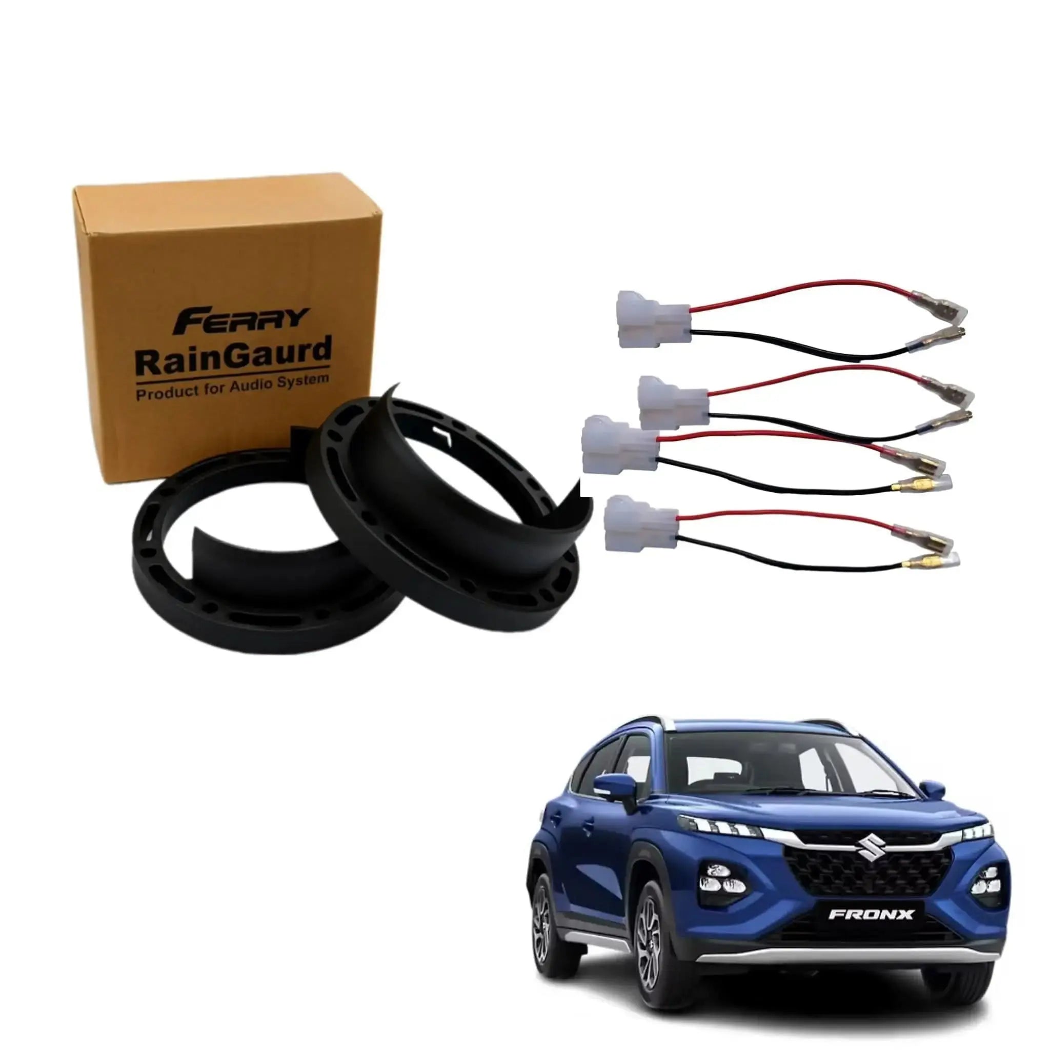 Speaker Rain Gaurd for Fronx | Ferry Water Gaurd 6.5 inches Heavy Plastic ABS quality | 1 Pair Speaker Coupler | Proper Fit speaker Coupler - Sahiba Car
