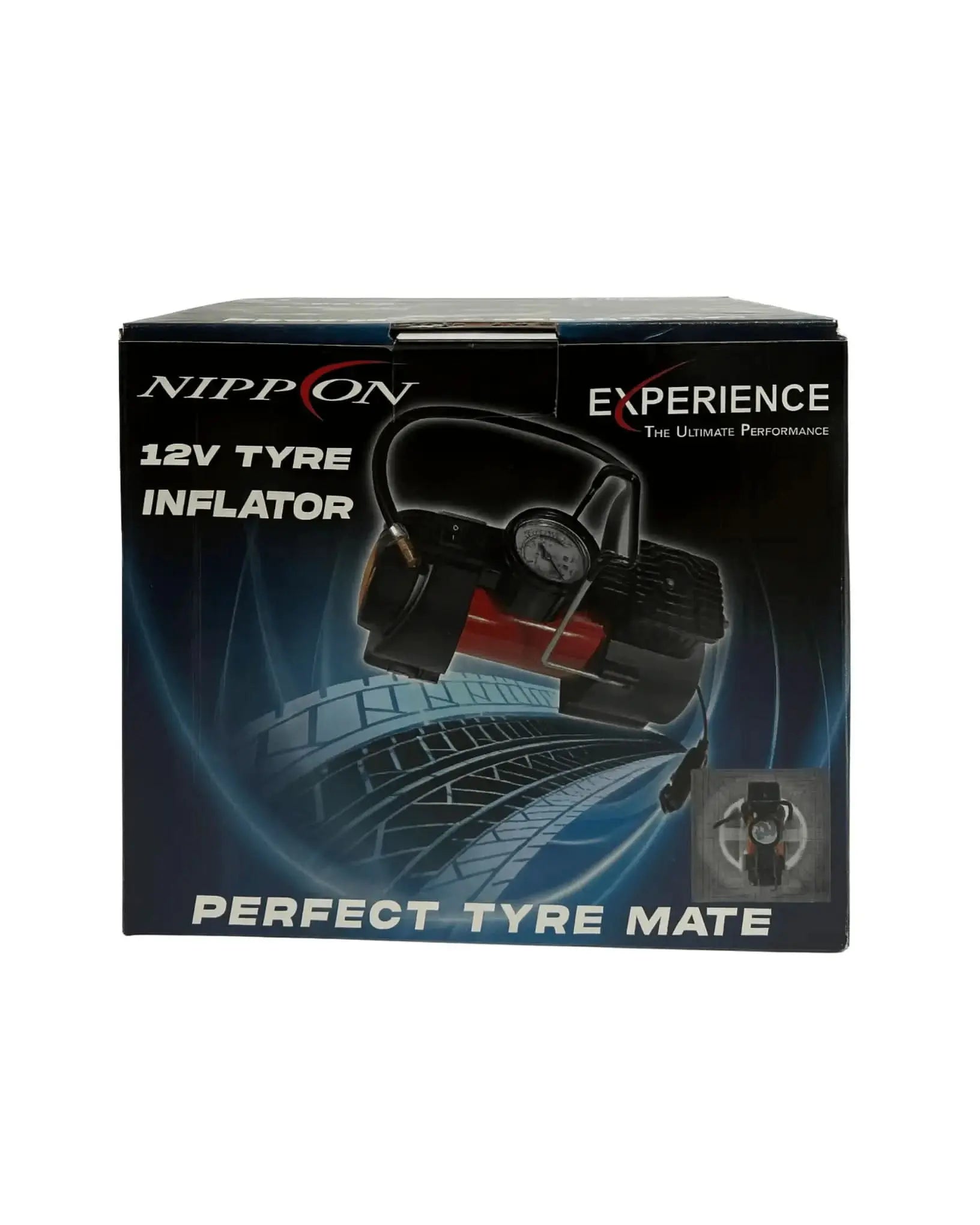 Nippon Tyre Inflator 12V with analog meter and emergency light - Sahiba Car