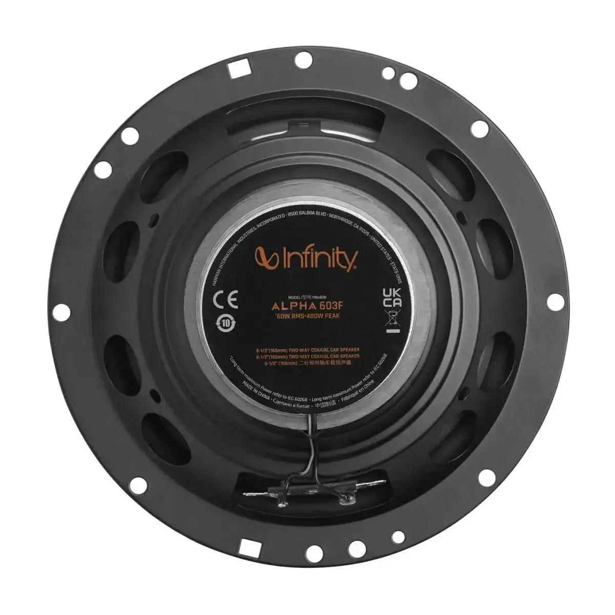 Infinity Alpha 603F 6x8 Coaxial Car Speakers 480W Peak 60W RMS INFINITY