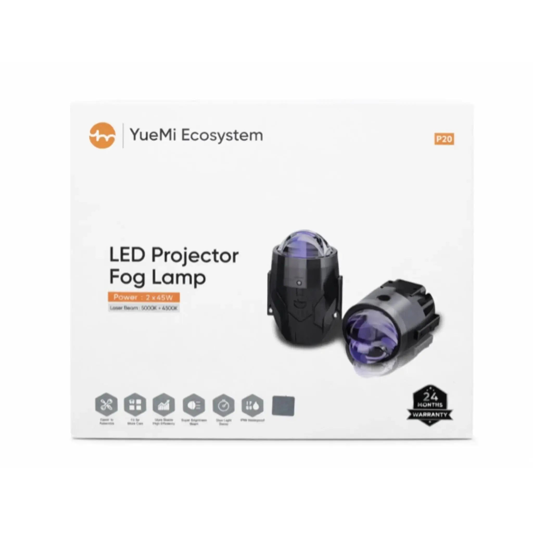 Yuemi Ecosystem P20 2" 90W LED Bi-LED Fog Lamp Car Projector, IP68 Waterproof YUEMI ECOSYSTEM