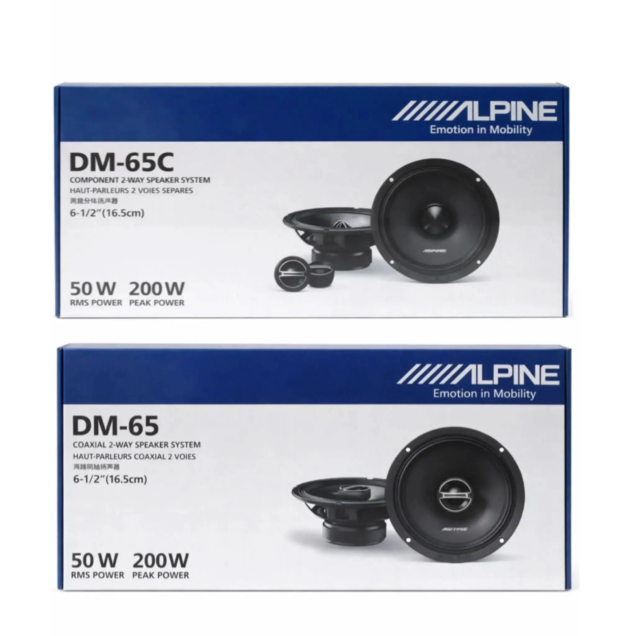 ALPINE DM-65C & DM-65 6.5" 2-Way Component & Coaxial Speaker Combo ALPINE