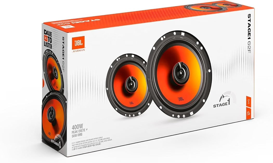JBL Stage1 GEN2 62F Coaxial Speaker Car 165 mm (6.5 Inches): Harman Kardon Car HiFi with 50 W RMS and 400 W Max Built-in Speaker Car Boxes - Pair