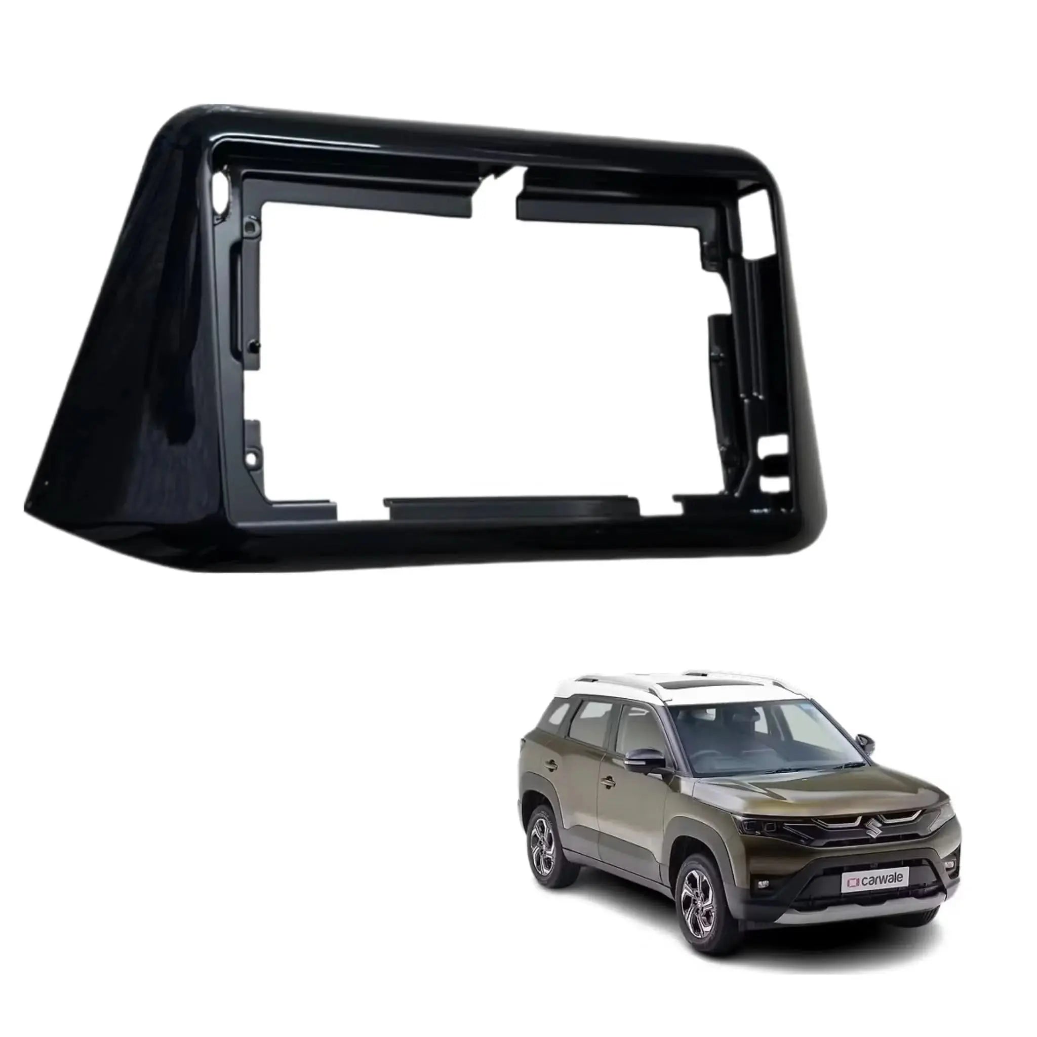 New Brezza 9 inches Android Frame with Coupler (Gloss Black) - Sahiba Car