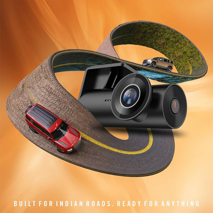 Infinity Car Dashcam D100 | 1080 Full HD Camera | Night Vision | Wide-Angle FOV | Built-in Wi-Fi, Mic | App Control | G-Sensor