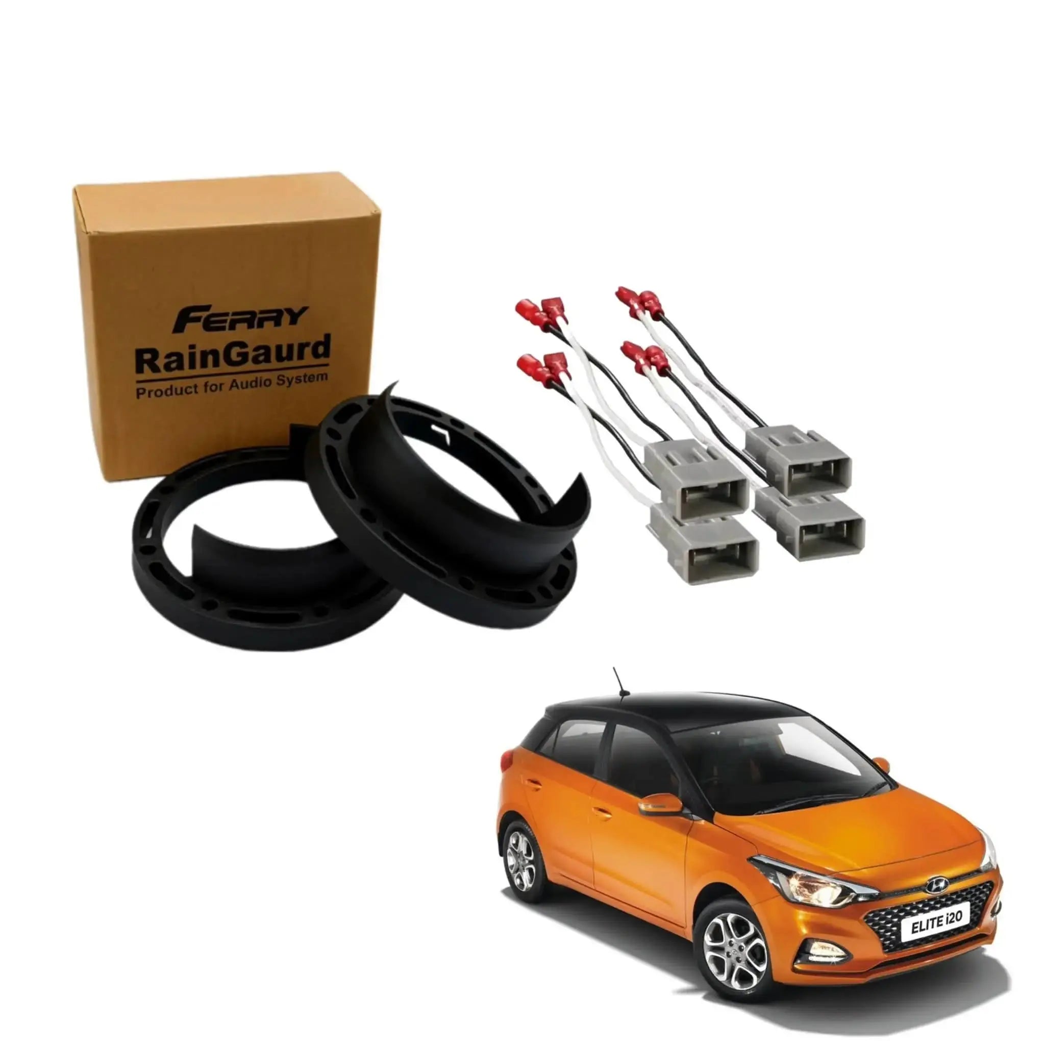 Speaker Rain Gaurd for Hyundai New i20 elite | Ferry Water Gaurd 6.5 inches Heavy Plastic ABS quality | 1 Pair Speaker Coupler | Proper Fit speaker Coupler - Sahiba Car