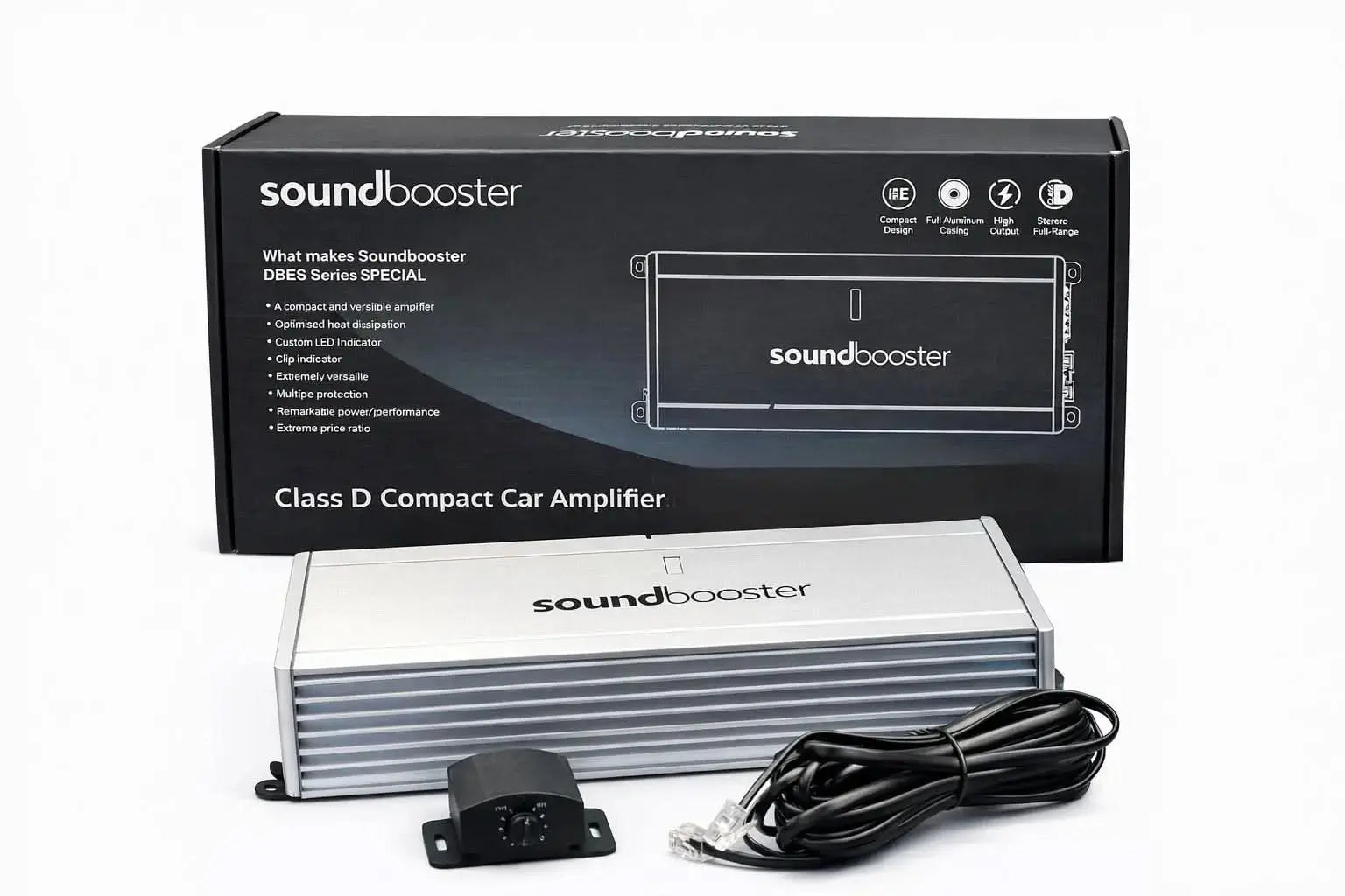 Sound Booster DBES 1000.1 Mono Amplifier 1000W RMS w/Bass controller Class D - Sahiba Car