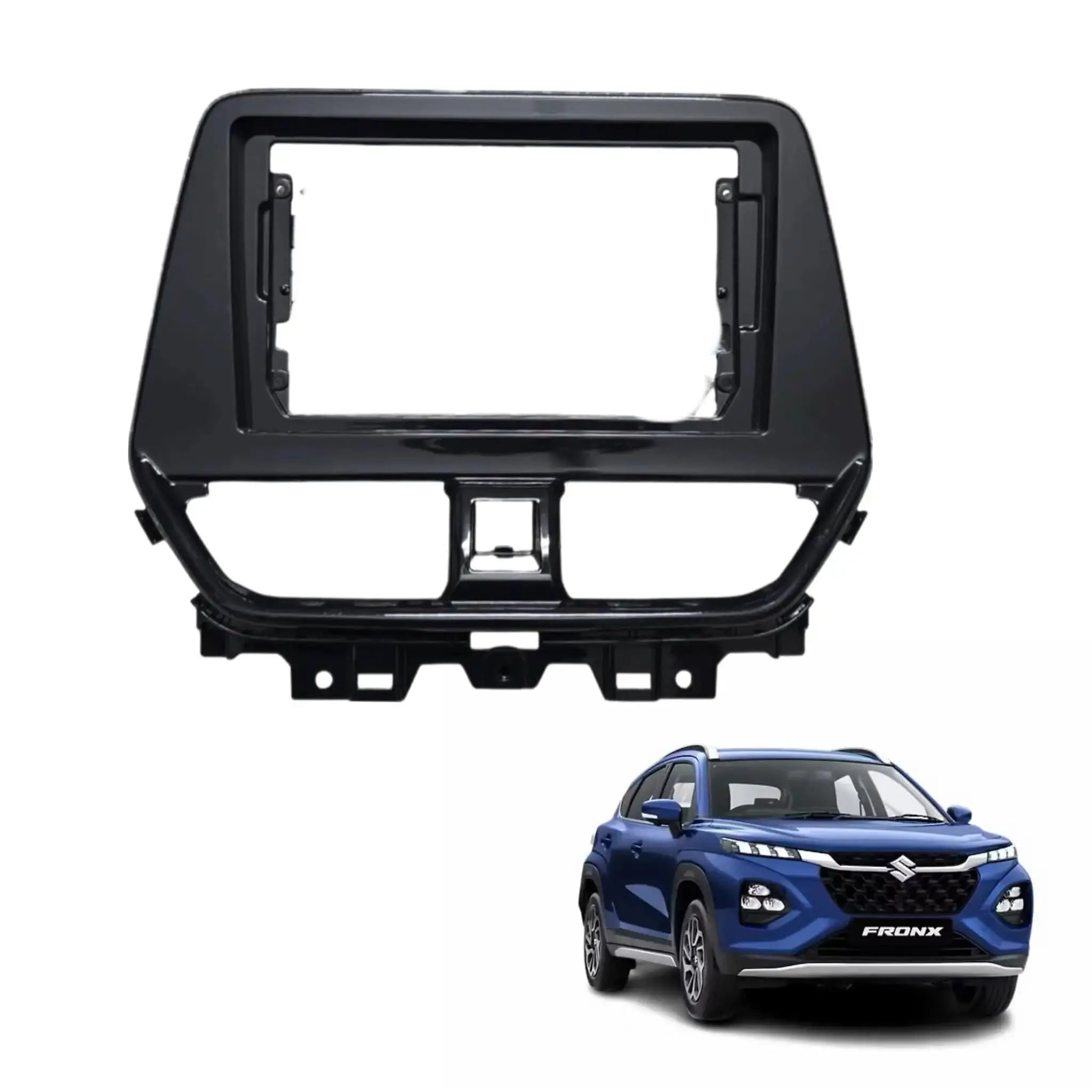 Fronx 9 inches Android Frame with Coupler (Gloss Black) - Sahiba Car