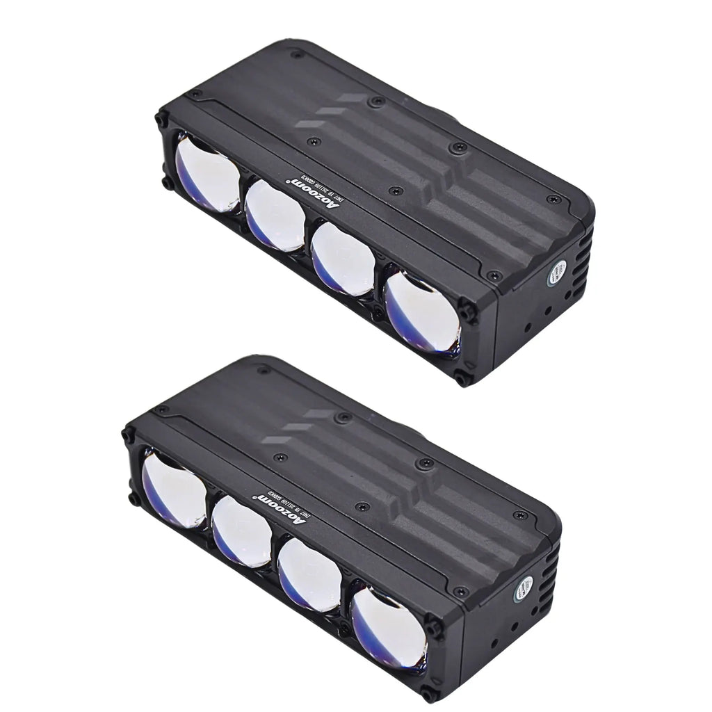Aozoom W7 4 Lens Auxiliary Car Lights with optical glass design, showcasing the sleek, high-performance lighting system.