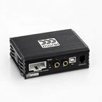 Black Morel DSP amplifier with speaker terminals, RCA and USB ports on front panel