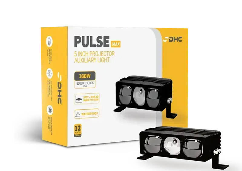 DHC Pulse Max 5 Inch Projector Auxiliary Light 3 Lens Laser Projector - Sahiba Car