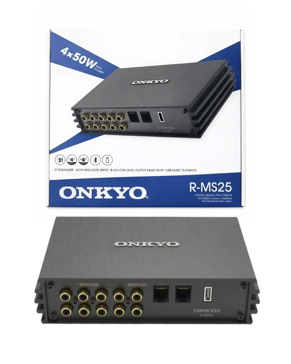 Onkyo R-MS25 DSP Car Amplifier | 4-Channel, Bluetooth, EQ – Sahiba Car