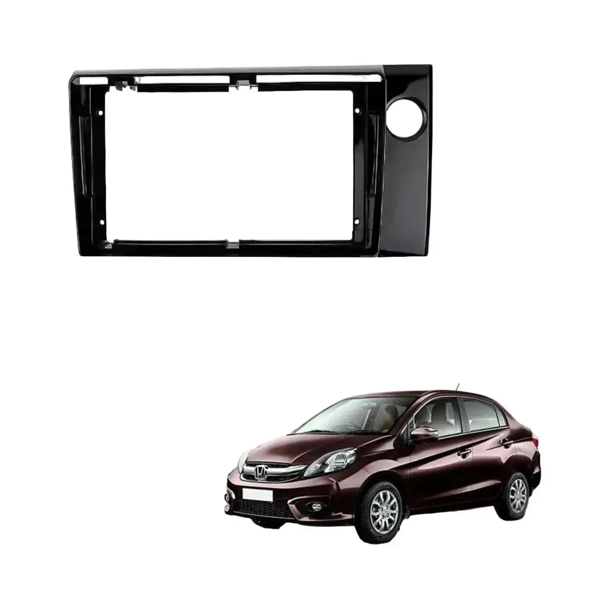 Honda amaze 2016-18 9 inches Android Frame with Coupler (Gloss Black) - Sahiba Car