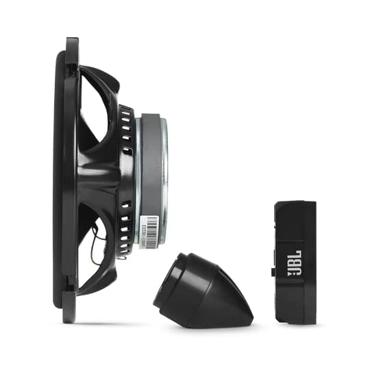 JBL Stage3 607CFHI 6.5-inch car component speakers, black, 500W peak power, designed for enhanced audio experience.