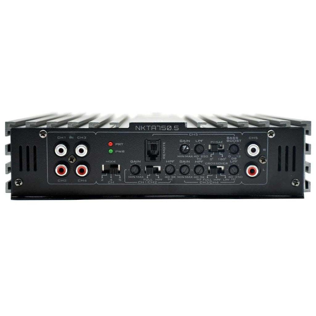 Nakamichi NKTA750.5 – 5-Channel Class A/B Power Amplifier | Black | High-Performance Car Audio Amplifier