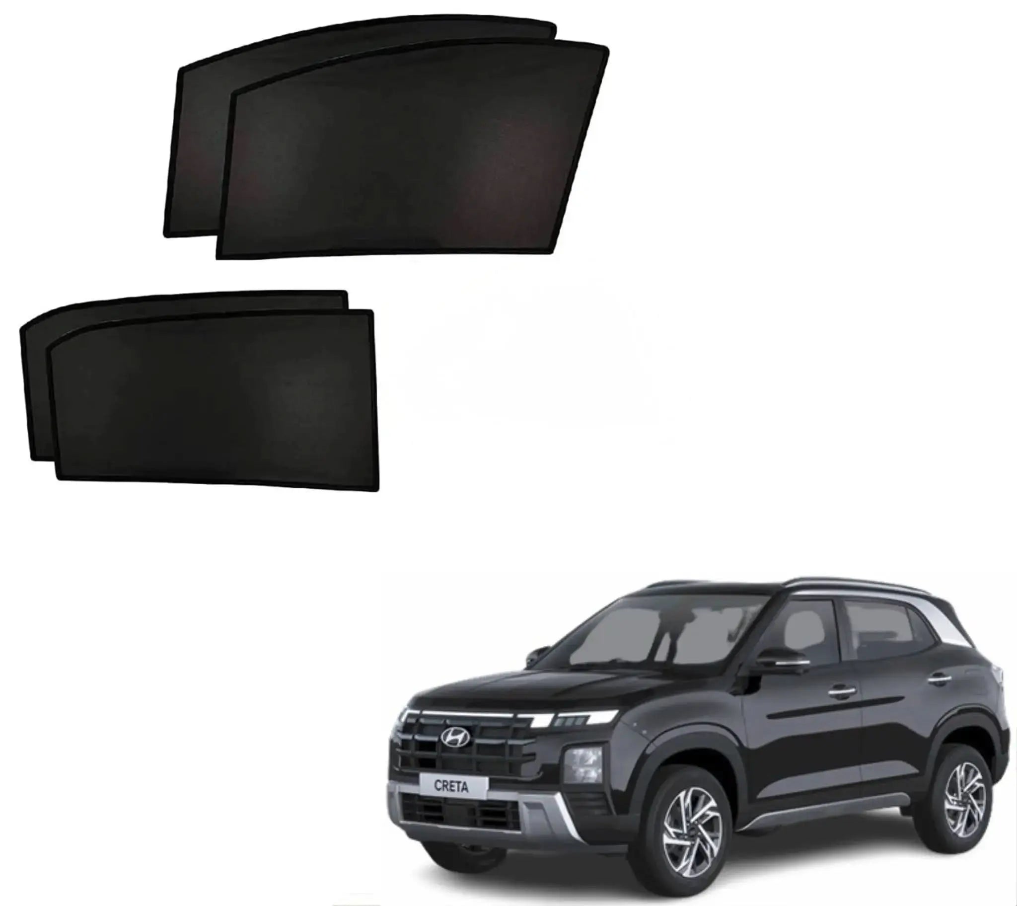 New Creta Custom Fit Sunshade Mesh Car Window Curtains Sahiba Car