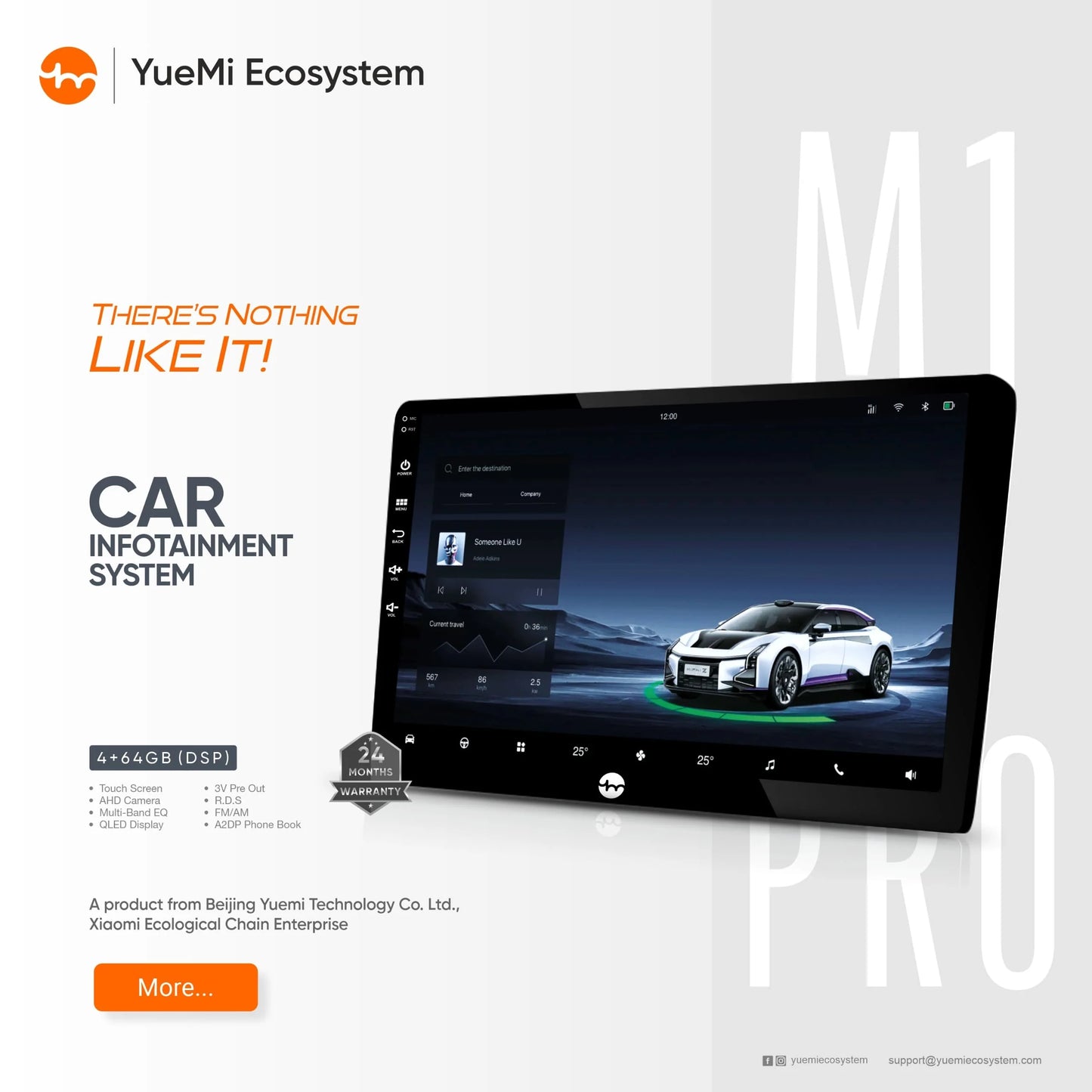 YueMi M1 Pro Car Android Stereo (4GB RAM 64GB ROM) - Sahiba Car