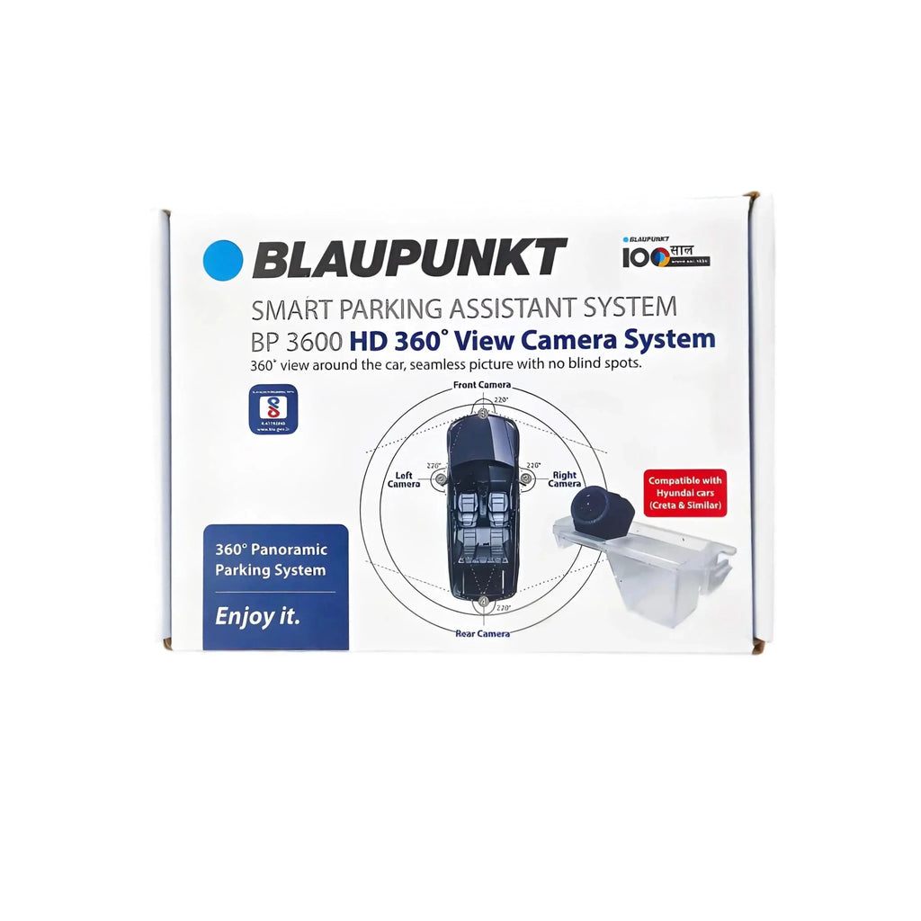 Blaupunkt Palm Bay 1000 car stereo with BP3600 HD 360° camera kit, sleek design, modern technology, and integrated infotainme