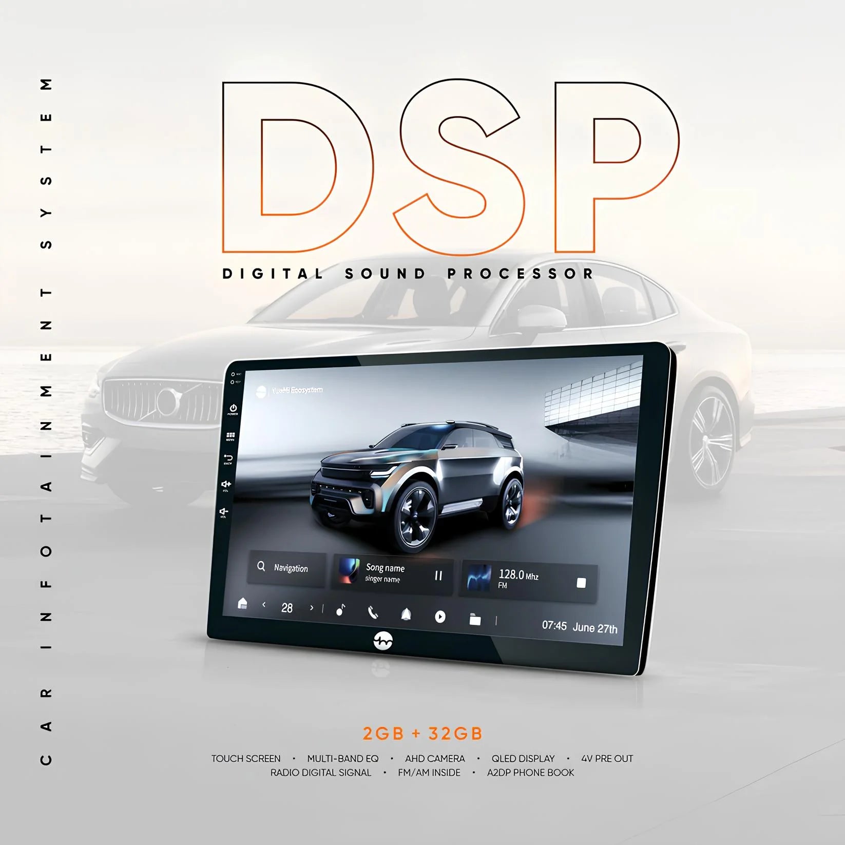 YueMi M2 2GB+32 GB Android Stereo with 360° Birdview Support & DSP (DDR 4 RAM - Sahiba Car