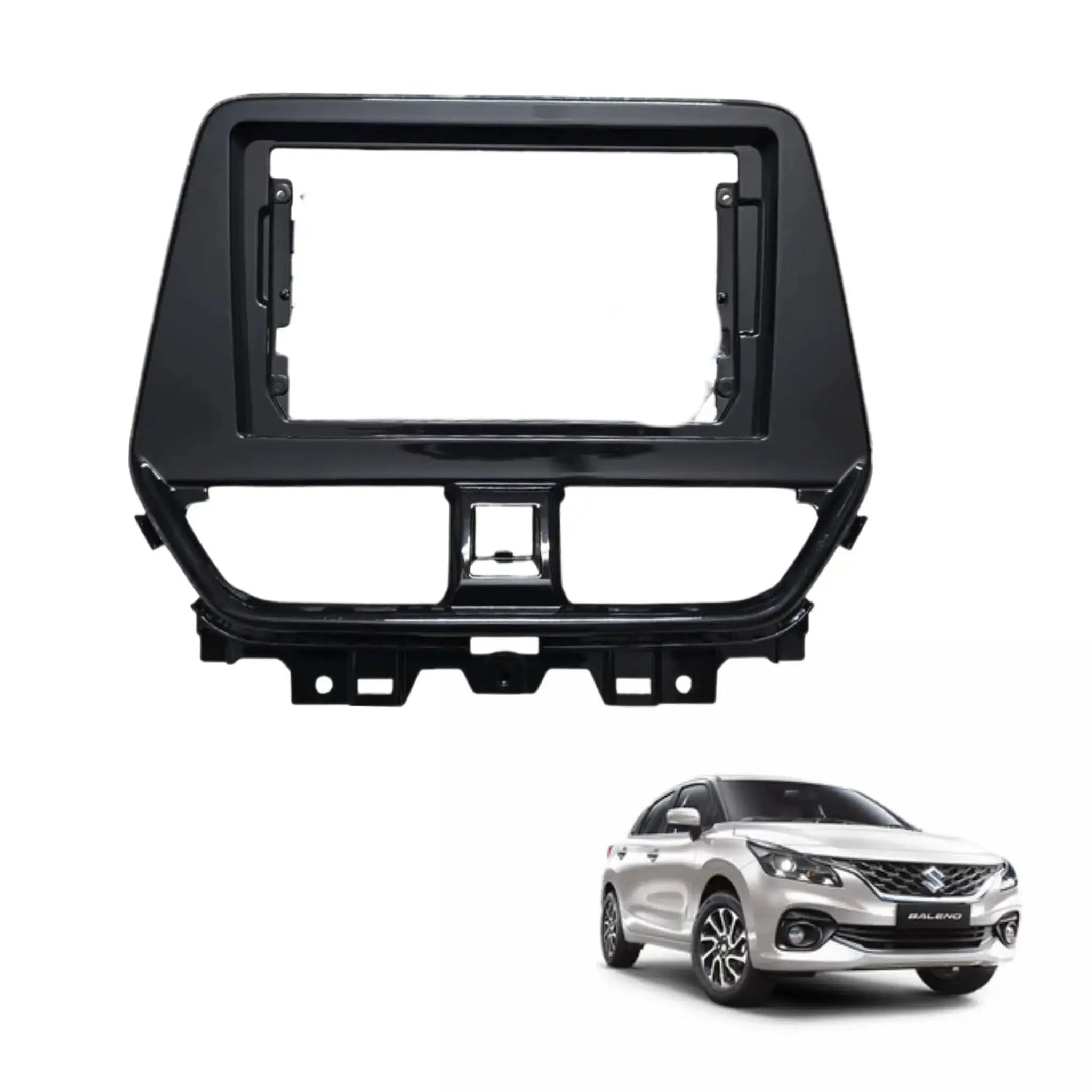 New Baleno 9 inches Android Frame with Coupler (Gloss Black) - Sahiba Car