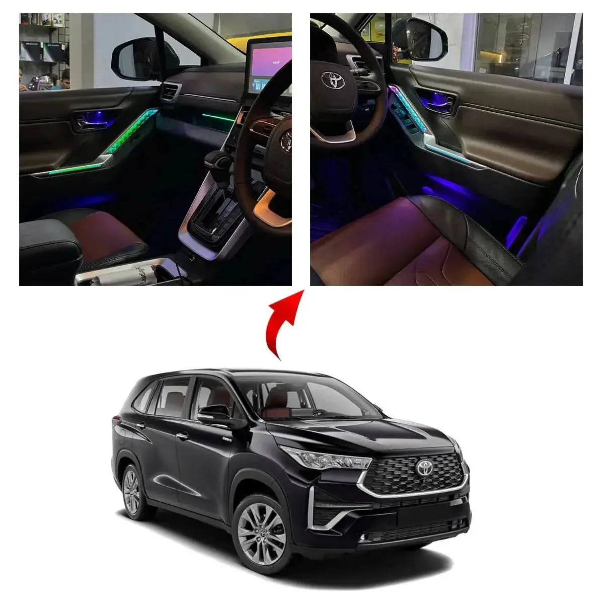 Toyota Innova Hycross Ambient lighting | Cardi K4 Set Of 17 Pieces - Sahiba Car