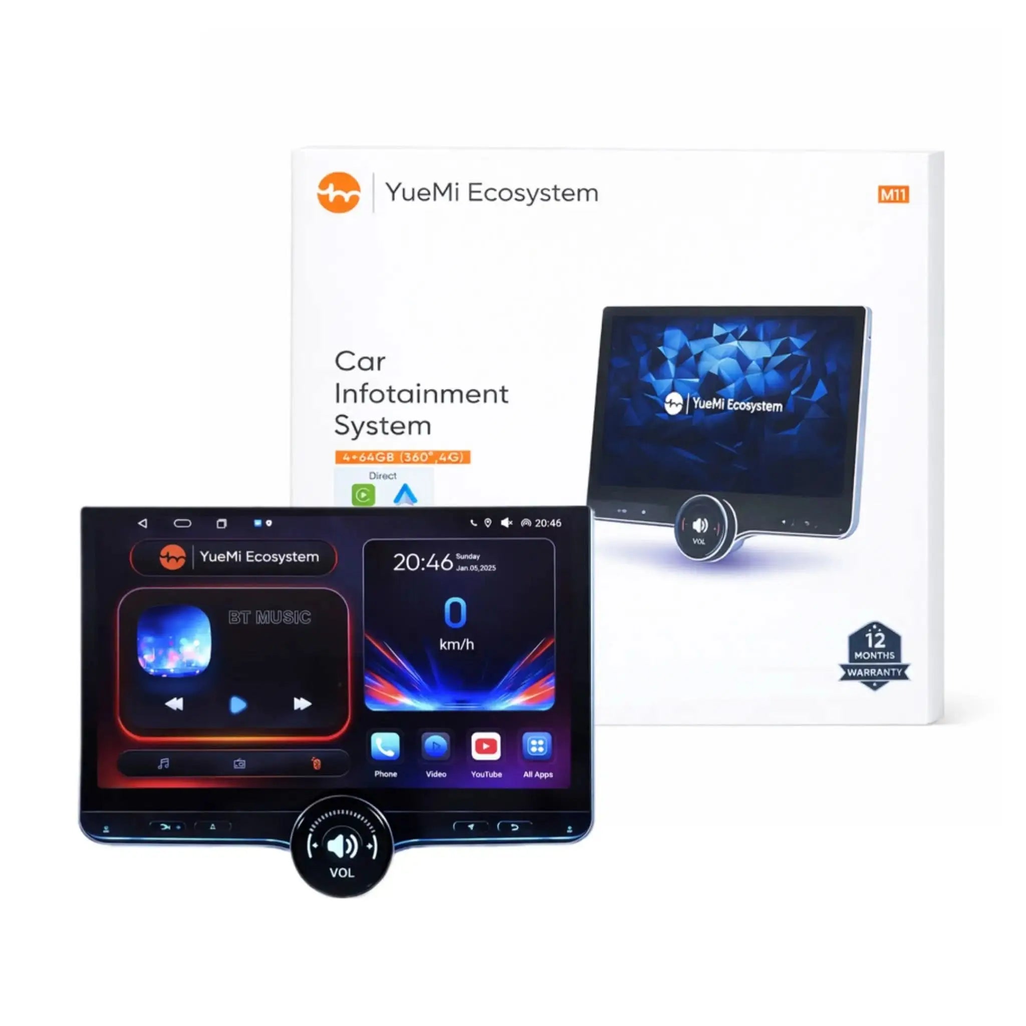 YueMi M11 Car Infotainment System 4GB RAM 64GB Storage | 11.5" Display | Digital Knob Interface YUEMI ECOSYSTEM