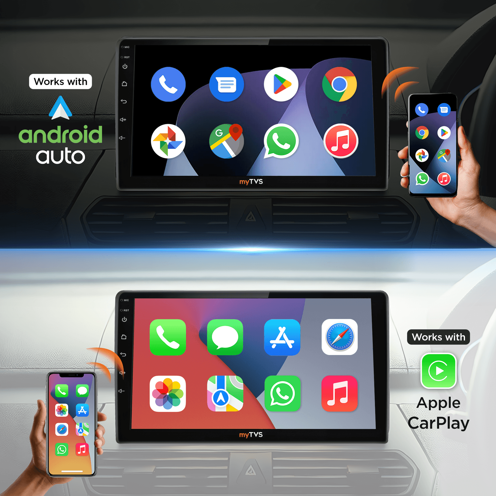 myTVS Android 4GB/64GB 9 Inch-Player with T5L Processor - Android Auto & Carplay
