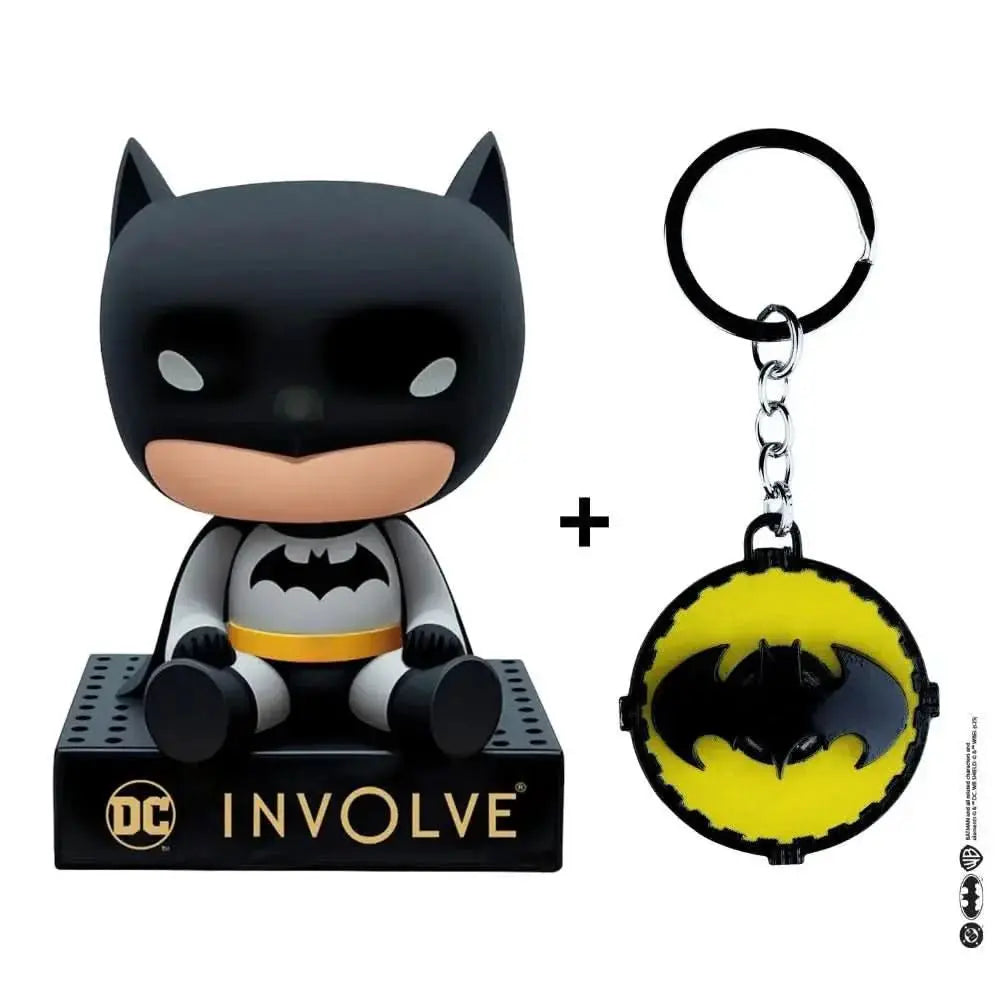 DC Batman Bobblehead Fiber Car Perfume with Batman Keychain | Action Figure Bobblehead | OFFICIAL DC MERCHANDISE Limited Edition for Car Dashboard & Office Desk - Sahiba Car