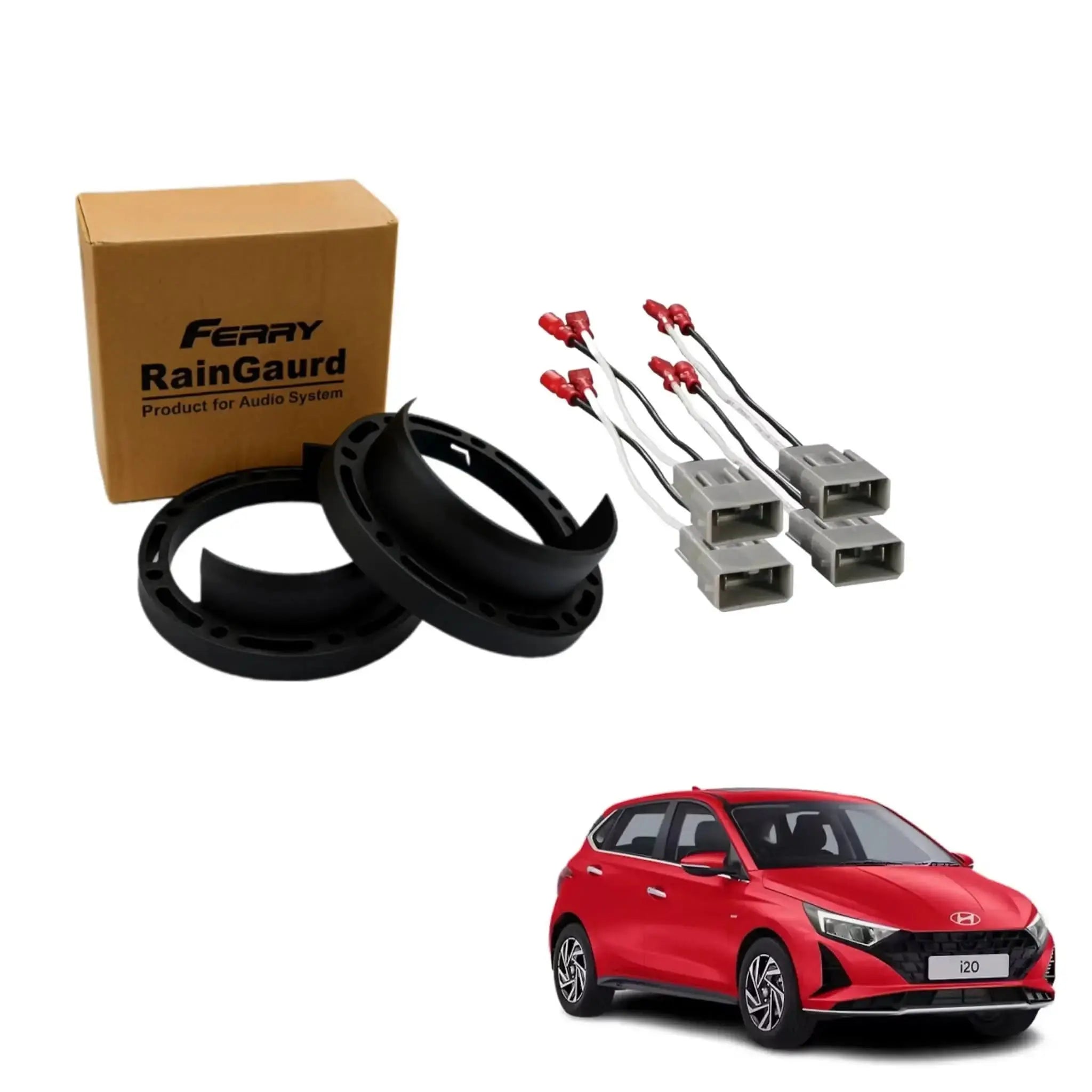 Speaker Rain Gaurd for Hyundai i20 | Ferry Water Gaurd 6.5 inches Heavy Plastic ABS quality | 1 Pair Speaker Coupler | Proper Fit speaker Coupler - Sahiba Car