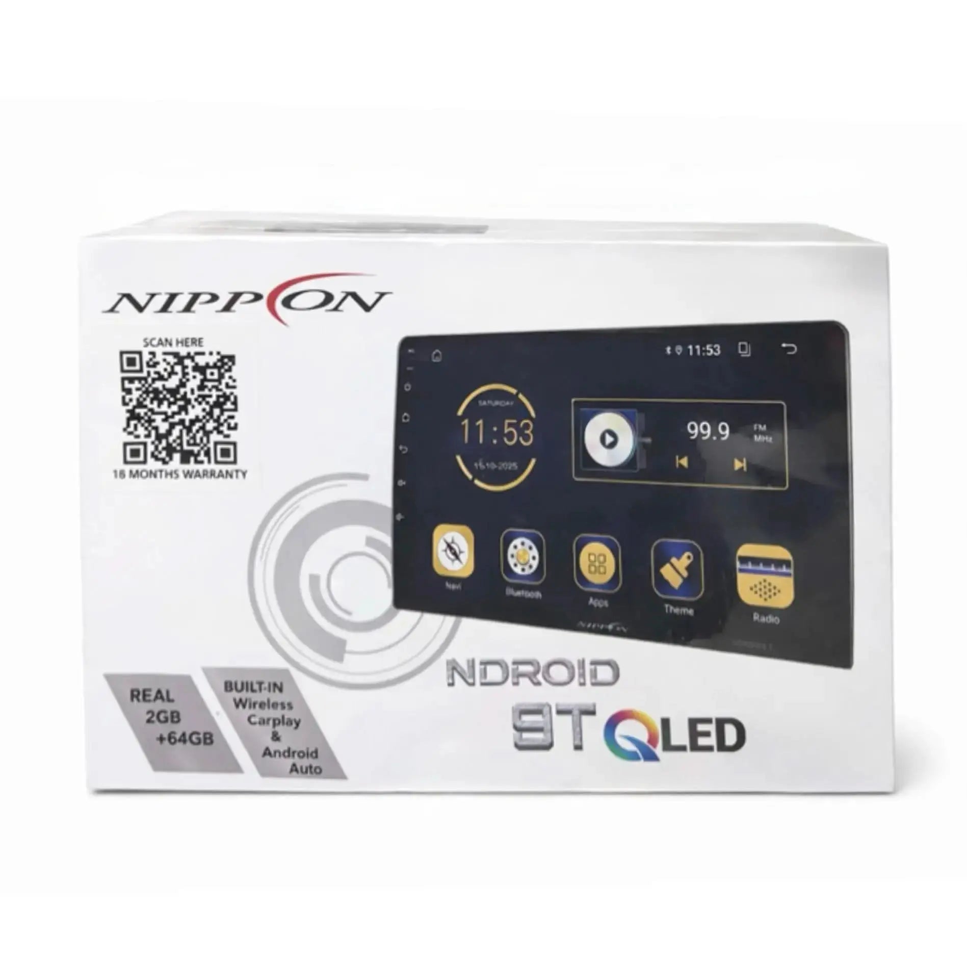 Nippon NDROID 9T 9" QLED Android Car Stereo with Wireless CarPlay & Android Auto NIPPON