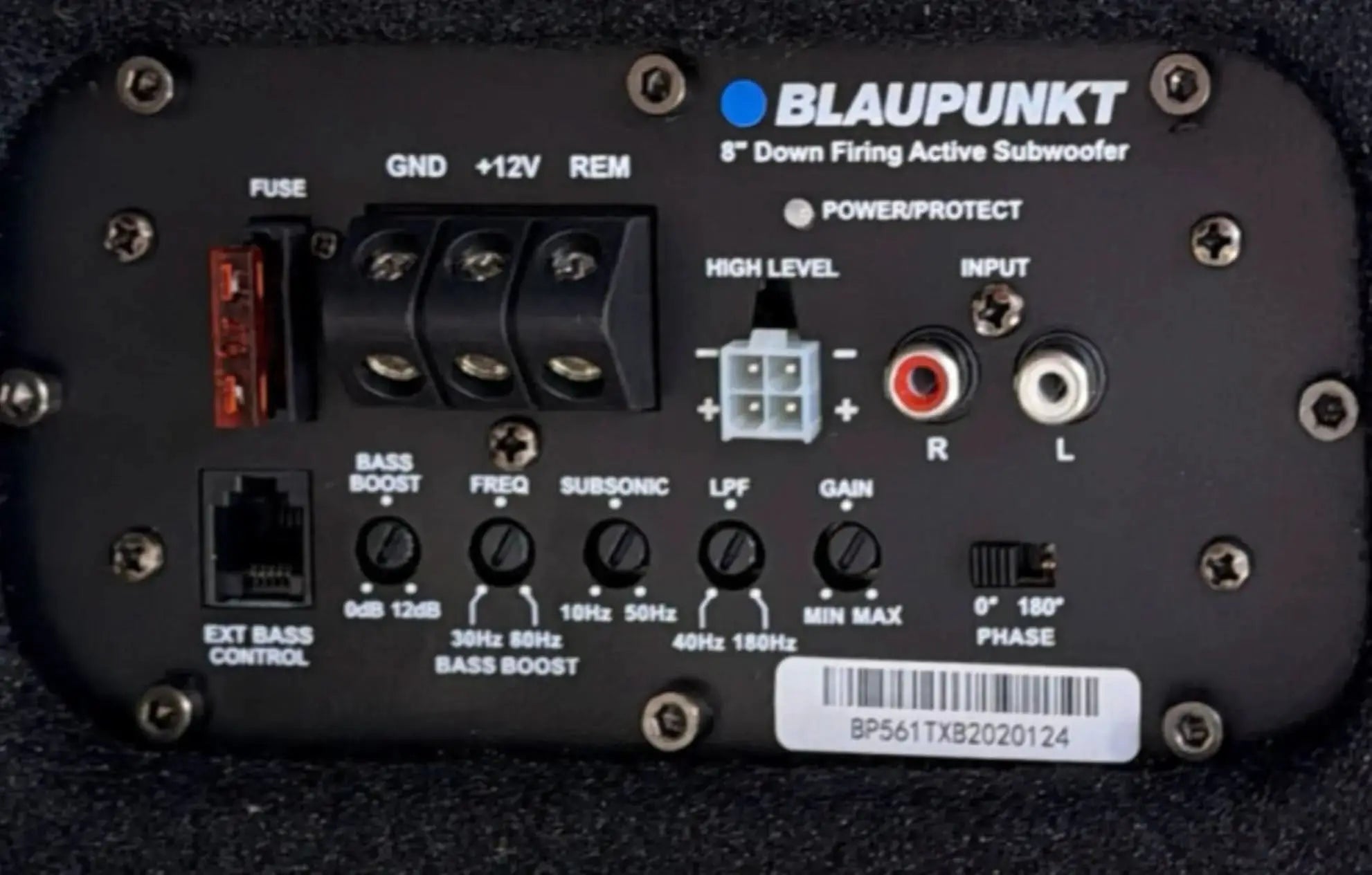 Blaupunkt Active Down Firing Subwoofer TXb 2002A - 1000 Watts Compact 8” Dual Subwoofer BLAUPUNKT