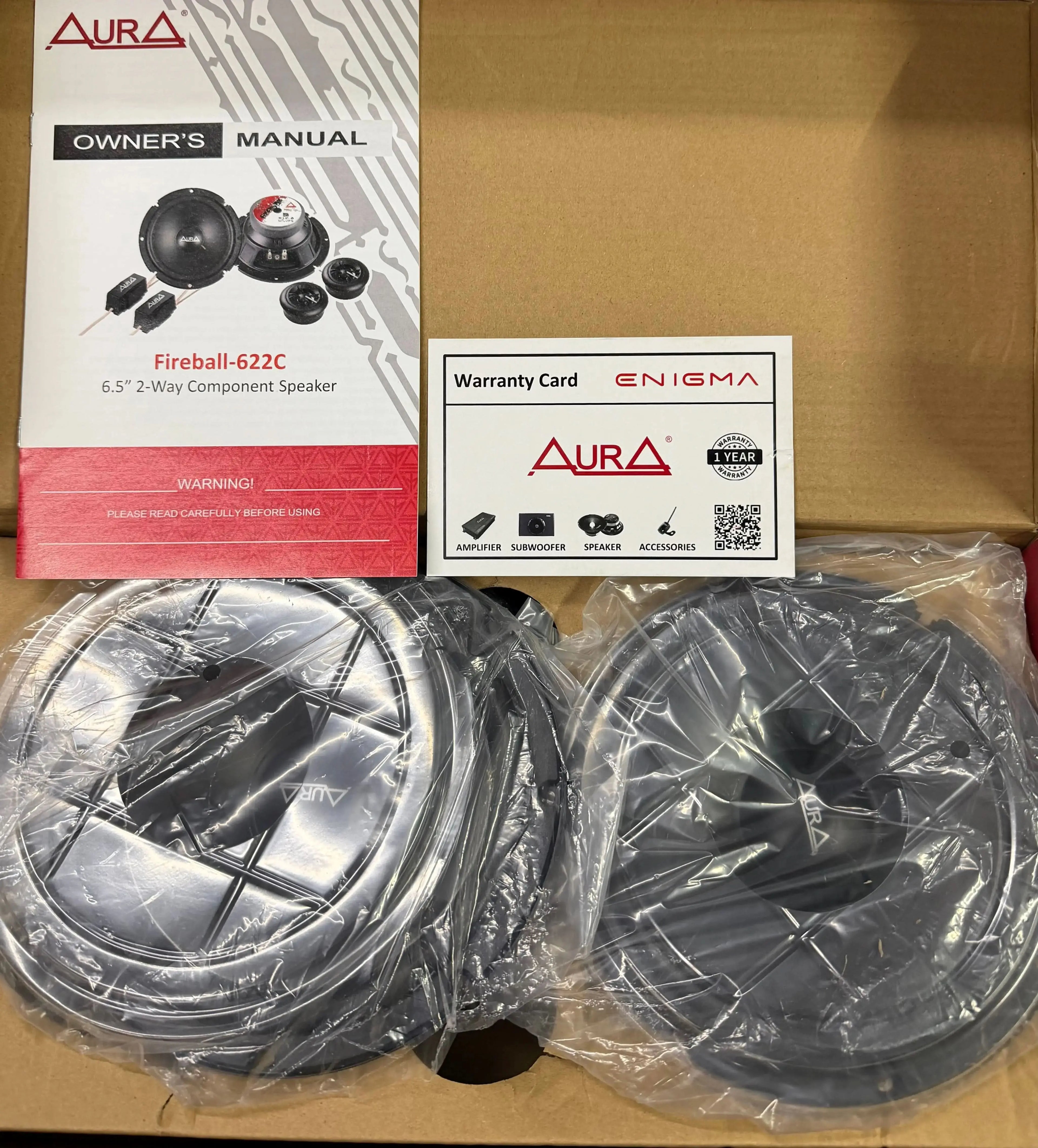 Aura Fireball-622C 6.5” 2 Way Component Speakers for Car AURA