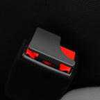 Pair of Sahiba Car metal seat belt buckle clips in a 2-piece set, designed for secure and durable vehicle safety.