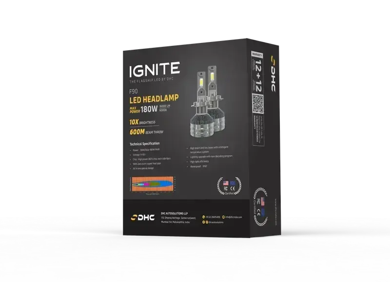 DHC F90 6000K Led Lights for Car Headlights / Foglights - 180 Watts led lights - Sahiba Car