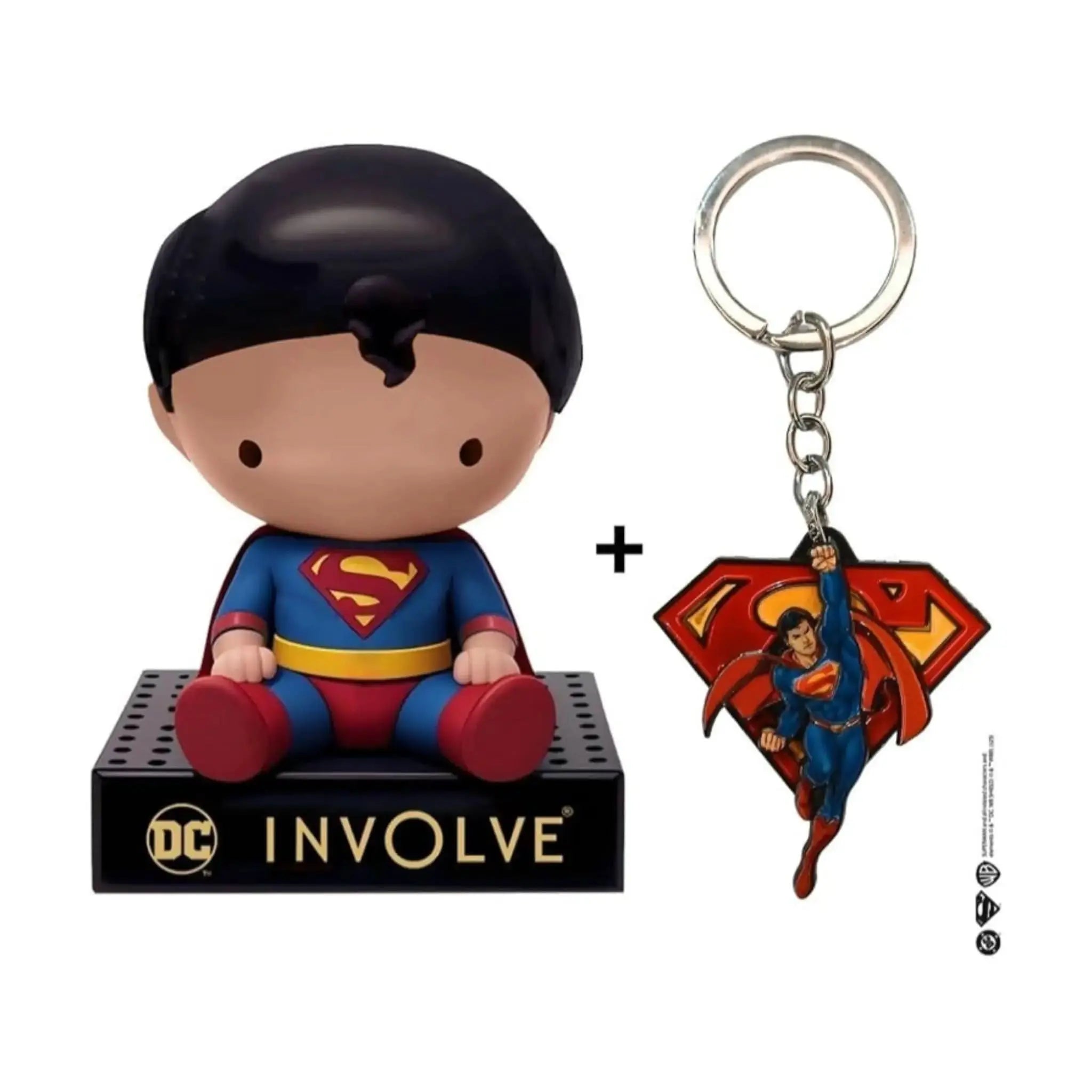 DC Superman Bobblehead Fiber Car Perfume with Batman Keychain | Action Figure Bobblehead | OFFICIAL DC MERCHANDISE Limited Edition for Car Dashboard & Office Desk - Sahiba Car