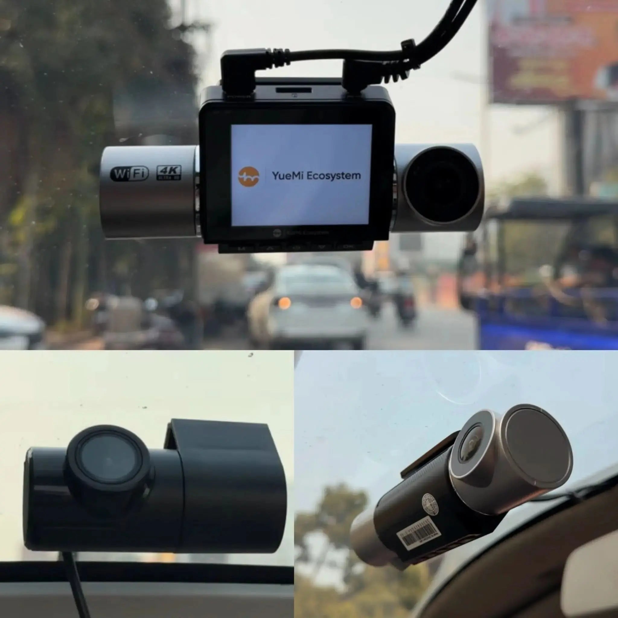 YueMi Q5 3-Channel Dashcam with AI Number Plate Detection & 4K Front Camera YUEMI ECOSYSTEM
