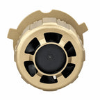 LED headlight bulb with gold housing and black cooling fins