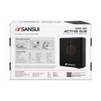 Sansui EGON-1005 car active underseat subwoofer, black ultra-slim on box