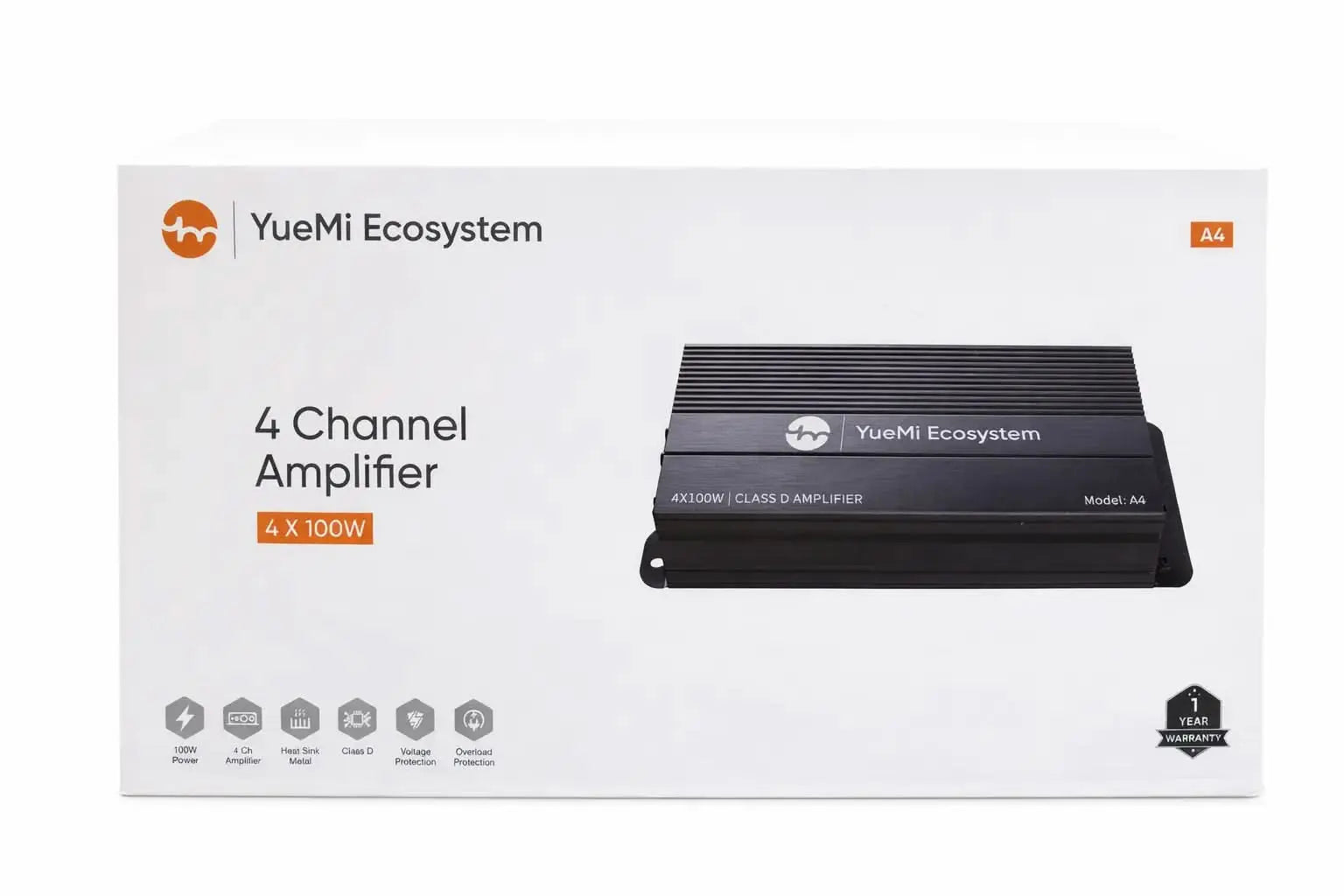YueMi A4 4-Channel Class D 140W Car Amplifier YUEMI ECOSYSTEM