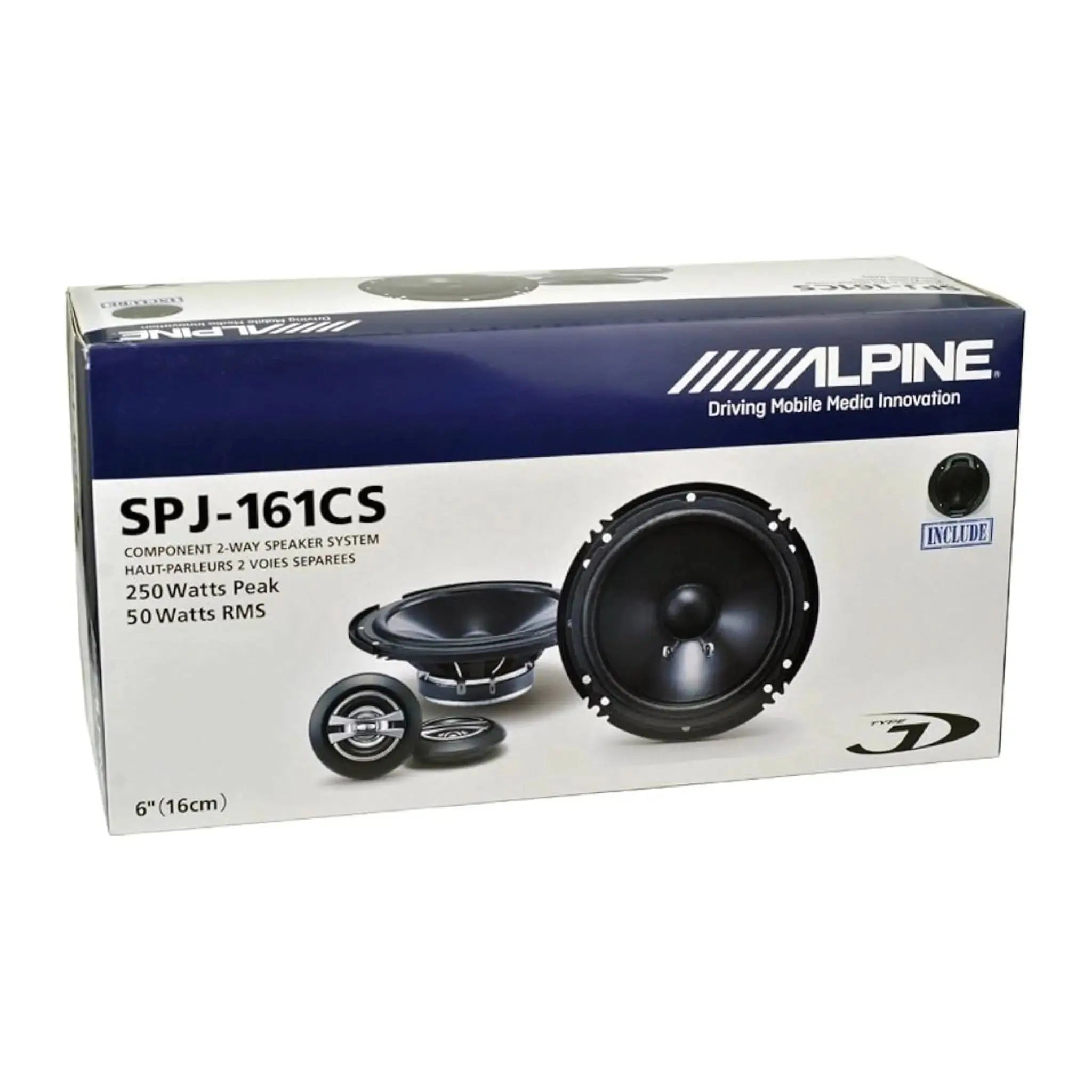 Alpine SPJ-161CS 6.5" 2-Way Component Speakers – 50W RMS, Premium Sound Upgrade ALPINE
