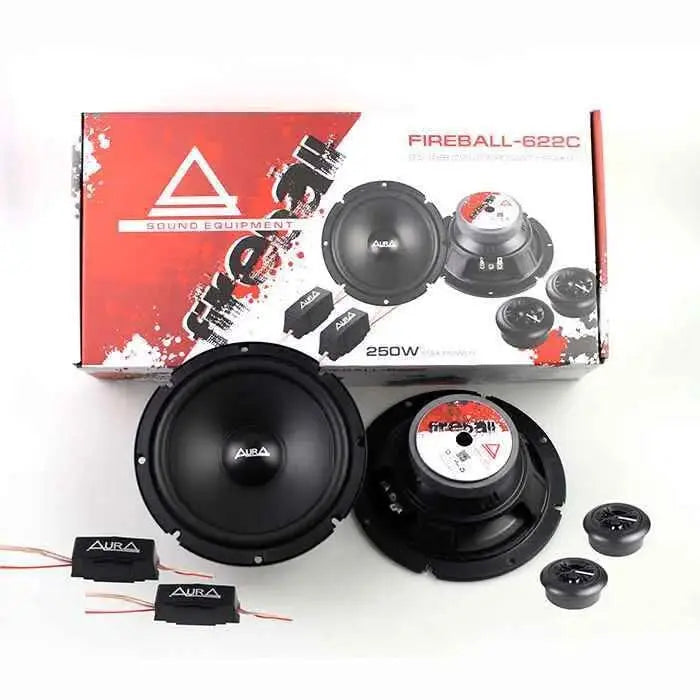 Aura Fireball-622C 6.5” 2 Way Component Speakers for Car AURA