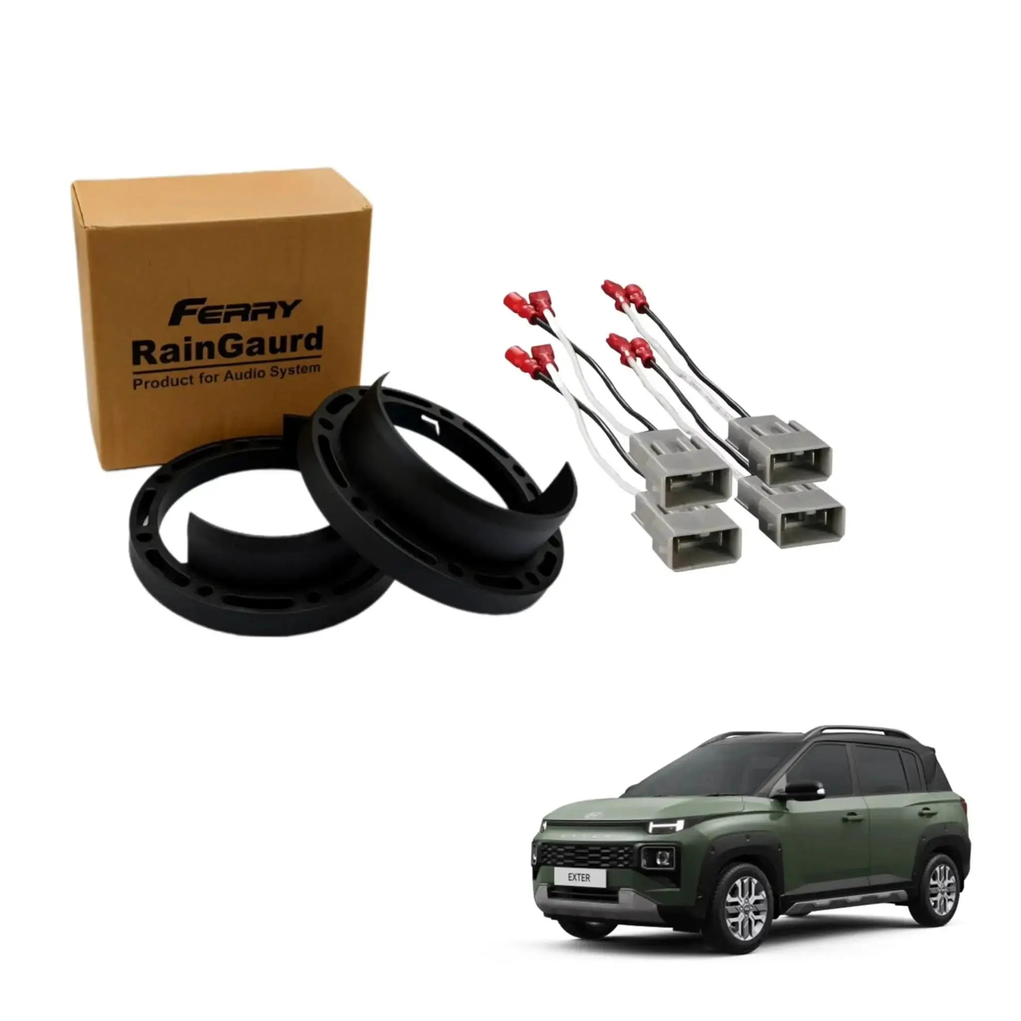Speaker Rain Gaurd for Hyundai Exter| Ferry Water Gaurd 6.5 inches Heavy Plastic ABS quality | 1 Pair Speaker Coupler | Proper Fit speaker Coupler - Sahiba Car