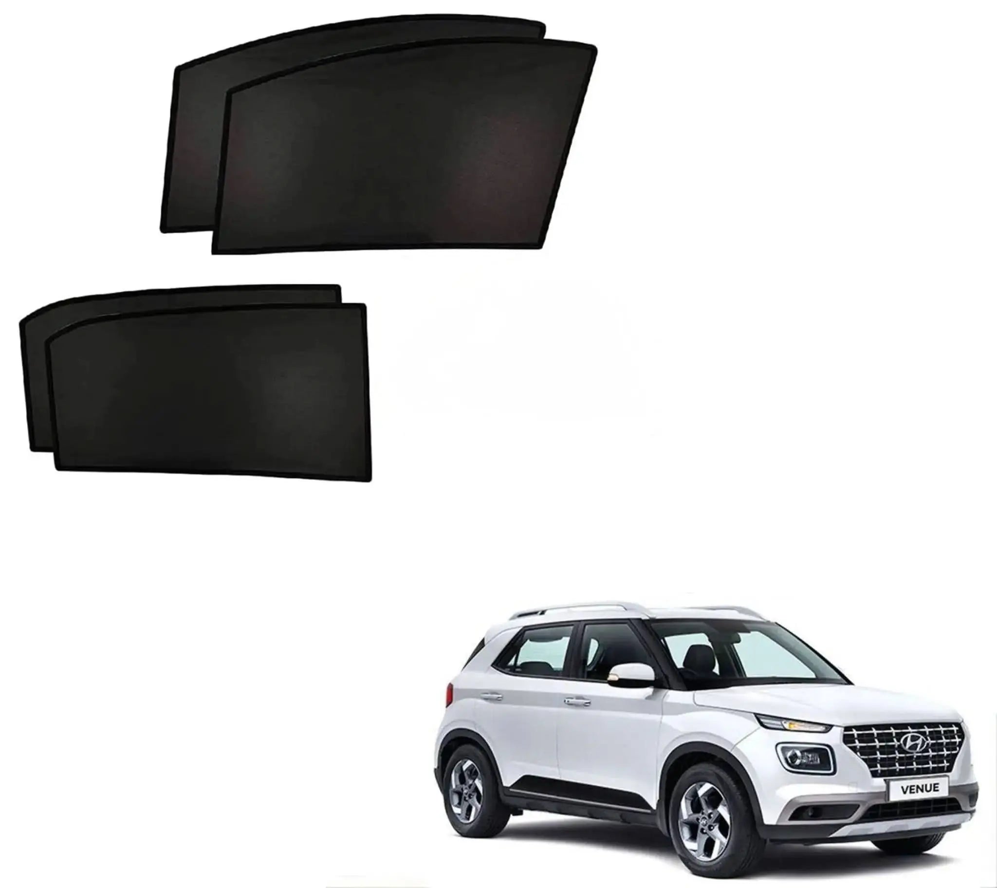 Hyundai Venue Custom Fit Black Sunshade Mesh Covers Sahiba Car